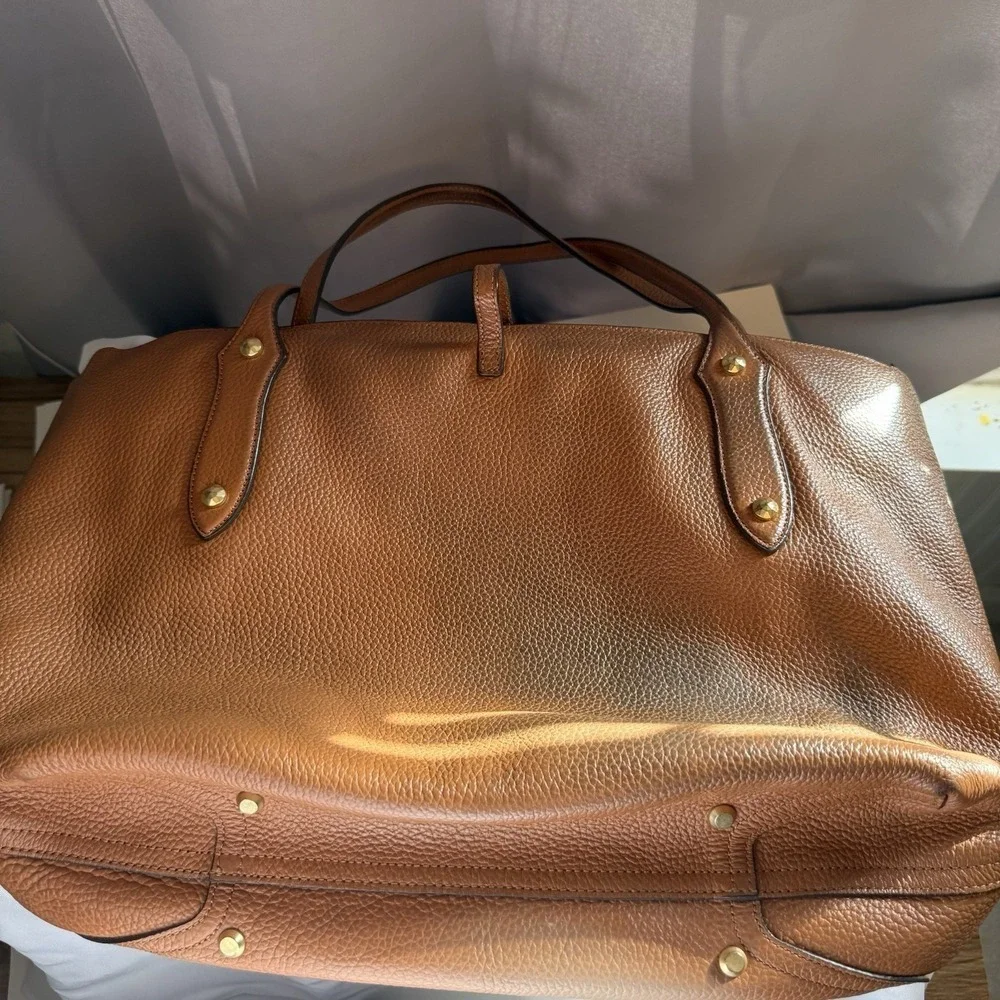 Annabel Ingall Brown Pebbles Leather Large Isabella Tote Bag Purse